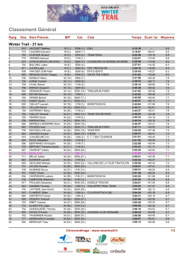 Classement Général - Jogging-plus