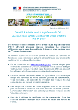 Priorité à la lutte contre la pollution de l`air-1