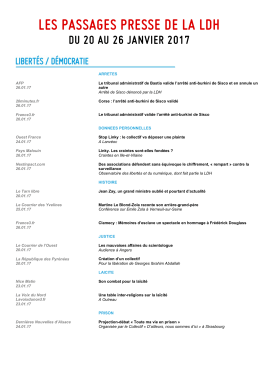 Les passages presse de la LDH