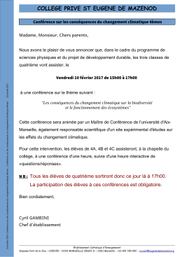 Circulaire 1635 -Conférence sur les conséquences du changement