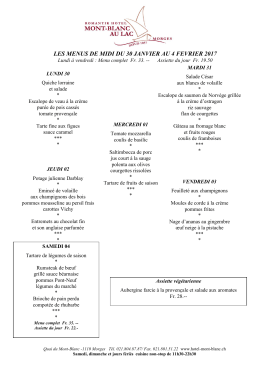 NOUVEAU MENU SEMAINE 16