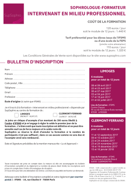 Bulletin d`inscription