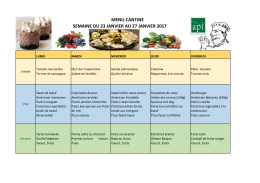 menu cantine semaine du 23 janvier au 27 janvier 2017