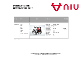 Preisliste 2017 liste de prix 2017