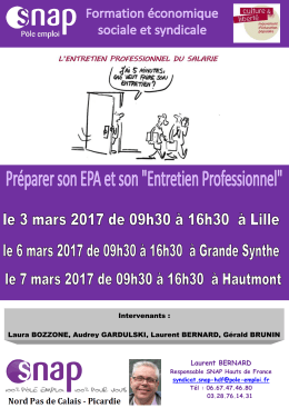 Laurent BERNARD Intervenants : Laura - snap@pole