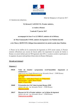 Hôtel de Matignon, le 26 janvier 2017 A l`attention