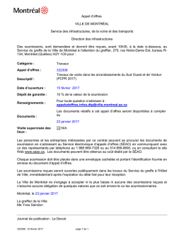 Travaux de voirie dans les arrondissements du Sud Ouest et de