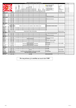 Plan des r&eacute;p&eacute;titions - Corps de Musique de la Ville de Bulle