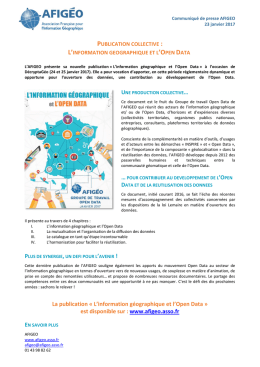 L`information g&eacute;ographique et l`Open Data