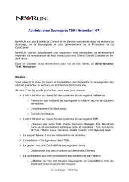Administrateur TSM et Networker