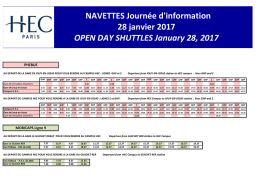 NAVETTES Journée d`information 28 janvier 2017 OPEN