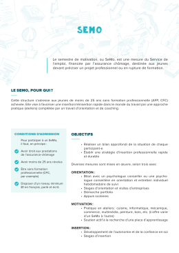 LE SEMO, POUR QUI ? OBJECTIFS