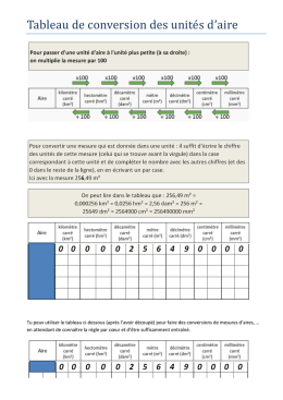CONVERSION DES UNIT&Eacute;S D`AIRES