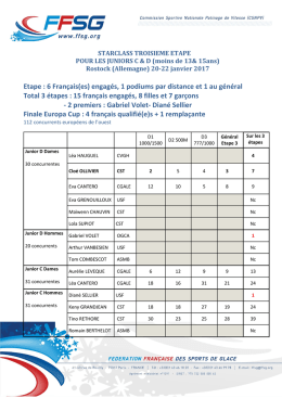 Tableaux des résultats