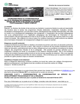 Direction des ressources humaines Le mandat
