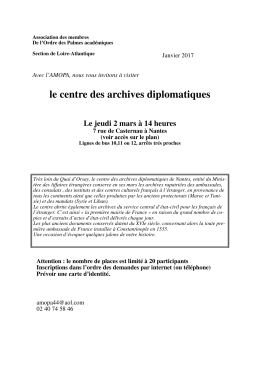 le centre des archives diplomatiques - AMOPA 44