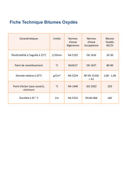Fiche Technique Bitumes Oxydés