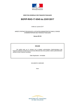BOFIP-RHO-17-0545 du 23/01/2017 : Arr&ecirc;t&eacute; du 3 janvier 2017