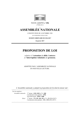 ASSEMBLÉE NATIONALE PROPOSITION DE LOI