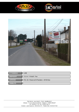 N&deg; PANNEAU DISPOSITIF ADRESSE VISIBILITE L488 12.0 m&sup2;