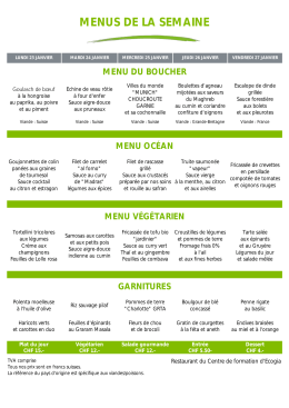 MENUS DE LA SEMAINE