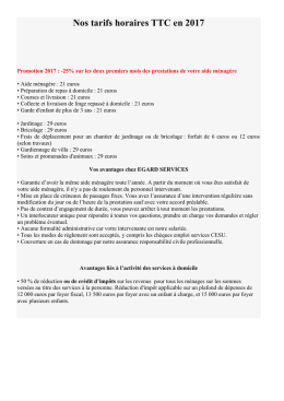 Tarifs - Egard Services