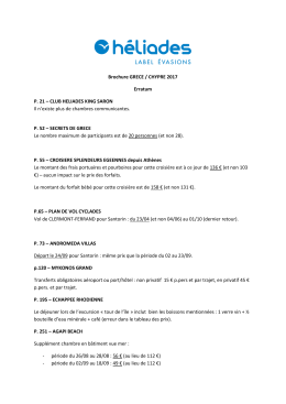 Brochure GRECE / CHYPRE 2017 Erratum P. 52 – SECRETS DE