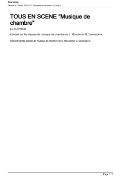 TOUS EN SCENE "Musique de chambre"