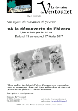 A la découverte de l`hiver