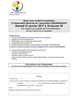 Voir la convocation