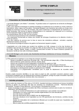 offre d`emploi - l`Université Bretagne Loire