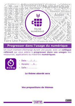 Vos propositions de thèmes Progresser dans l`usage du numérique