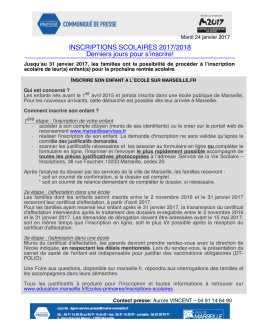 INSCRIPTIONS SCOLAIRES 2017/2018