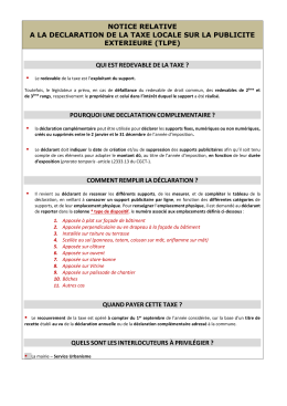 D&eacute;claration compl&eacute;mentaire T.L.P.E.
