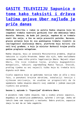 GASITE TELEVIZIJU Sapunica o tome kako taksisti i