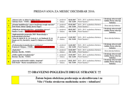 predavanja za mesec decembar 2016. !!! obavezno pogledati drugu