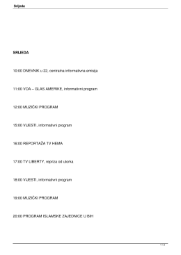 SRIJEDA 10:00 DNEVNIK u 22, centralna informativna emisija 11