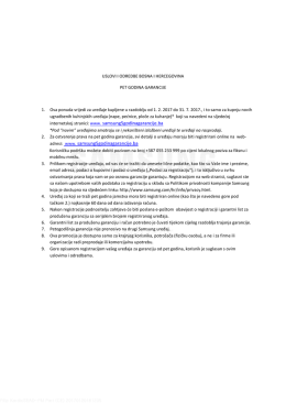 Odredbe i uvjeti - 5 godina garancije