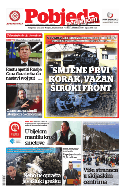 Pobjeda Nedjelja, 29. januar 2017. Oglasi i obavje&scaron;tenja