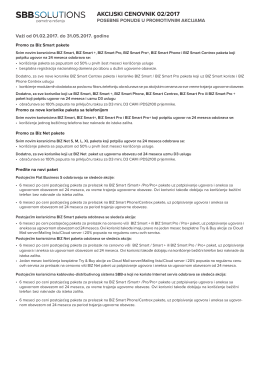 SBB Solutions Cenovnik AKCIJSKI (vazi do 31-1-2017 do 29-12