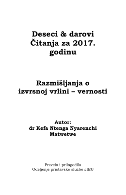 Uvodna čitanja za desetke i darove