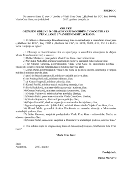 Predlog odluke o izmjeni Odluke o obrazovanju