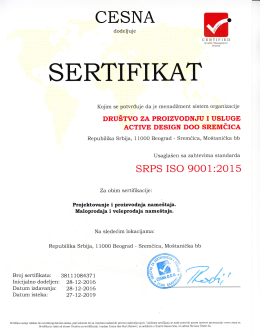 ISO 9001 - Active Design doo