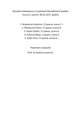Резултати колоквијума из МЉР