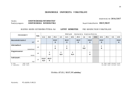 všetky programy - Ekonomická univerzita v Bratislave