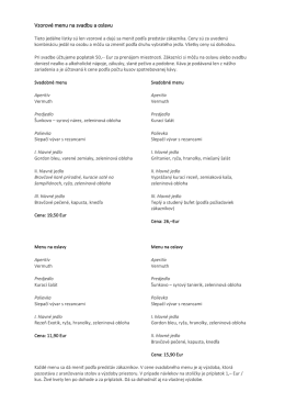 Vzorové menu na svadbu a oslavu