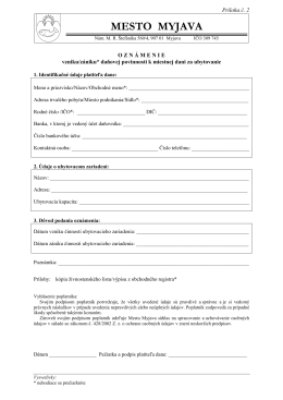 Ohlásenie vzniku alebo zániku daňovej povinnosti k