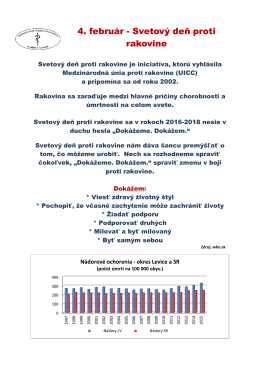 4. február - Svetový deň proti rakovine