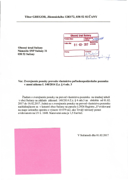 Zverejnenie ponuky prevodu vlastníctva