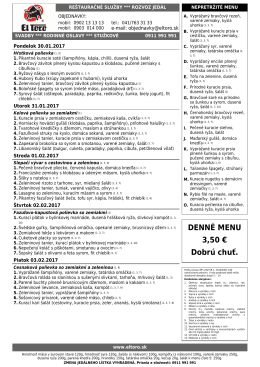DENN&Eacute; MENU 3,50 &euro; Dobr&uacute; chuť.